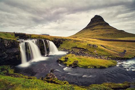 Iceland Nature Waterfall Kirkjufell Hd Wallpaper Wallpaperbetter