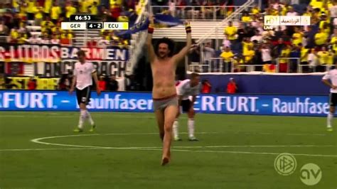 A Fan Step On Pitch Naked Ecuador V Germany Youtube