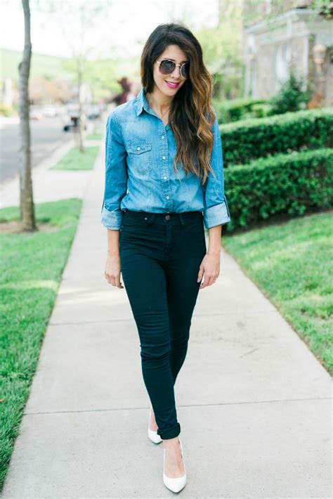 3 Ways To Wear A Denim Shirt The Girl In The Yellow Dress