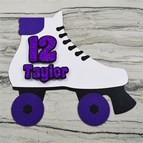 Roller Skate Cake Topper Personalized With Name And Age Etsy