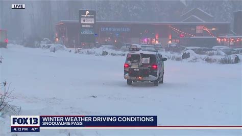 Winter Weather Slams Western Wa Mountain Passes Youtube