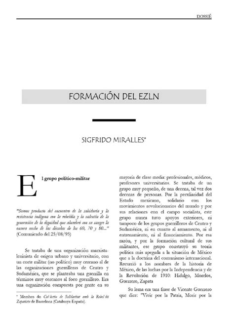 Formación Del Ezln Pdf