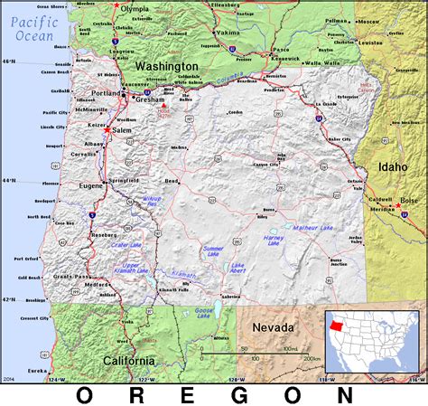 Or · Oregon · Public Domain Maps By Pat The Free Open Source