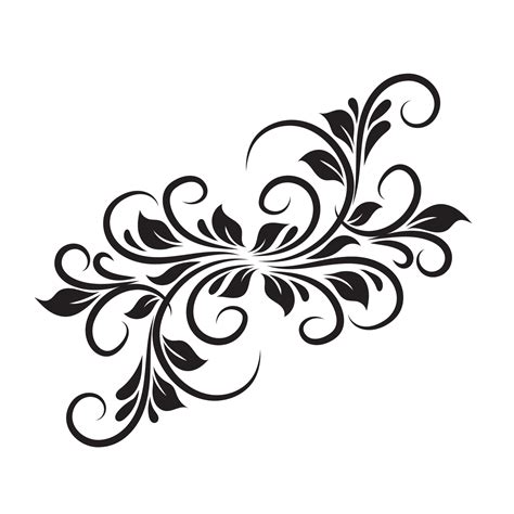 Vector Of Floral Swirl Elements For Design Calligraphic Vignette