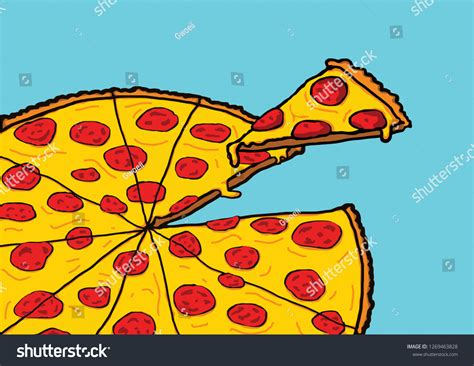 Slices Pepperoni Pizza Vector Illustration Stock Vector Royalty Free