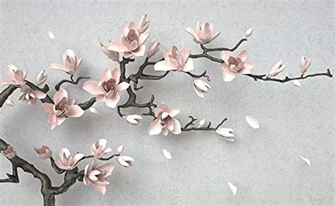 3d Embossed Floral Wallpaper Magnolia Blossom Wall Art