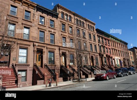Brownstones On West 126th Street In Harlem In Nyc Stock Photo Alamy