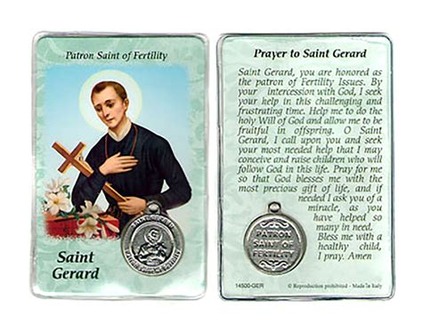 Buy Saint Gerard Prayer Card With Medal Ts Catholic