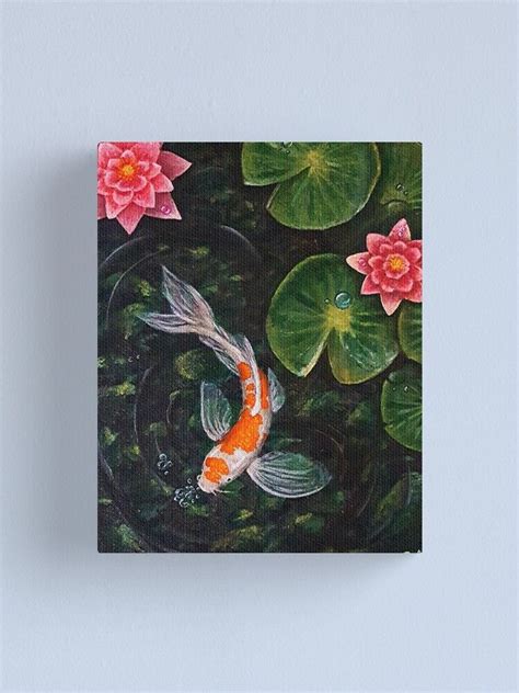 Koi Pond Canvas Print By BethAlcala Redbubble Koi Painting Flower