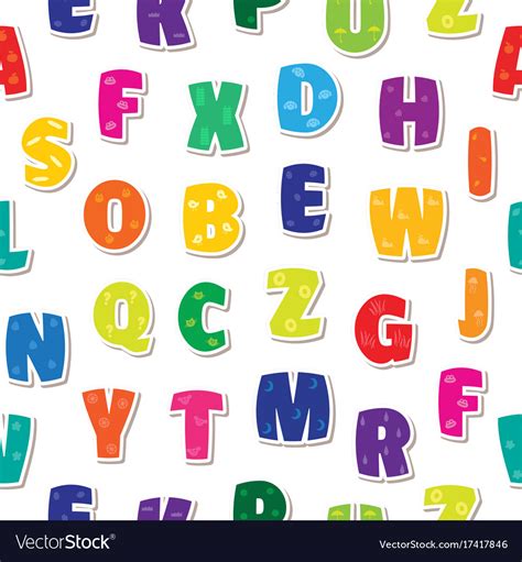 Seamless Background Letters Kids Alphabet Colorful