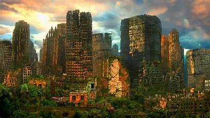 Sci Fi Futuristic Urban Cities Decay Ruin