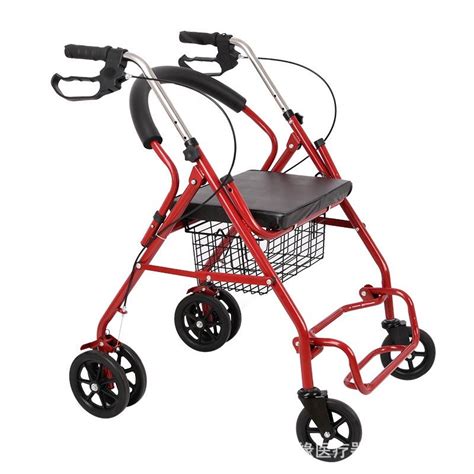 Heavy Duty Adult Walker Rollator With Footrest Handbrake And Seat