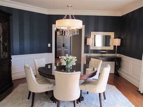 Navy Brown And Off White Contemporary Dining Room Dining Room