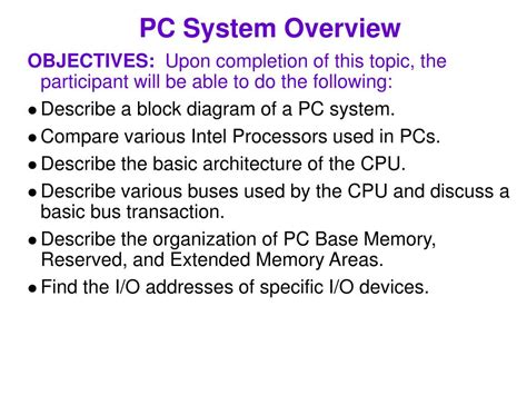 Ppt Pc System Overview Powerpoint Presentation Free Download Id682535