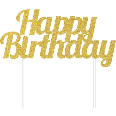 Gold Glitter Happy Birthday Cake Topper Balloons By Up Up And Away