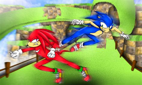 Sonic Vs Knuckles By Teddyandantlers On Deviantart