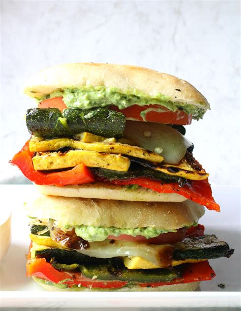 Grilled Veggie Sandwich With Vegan Basil Aioli This Savory Vegan