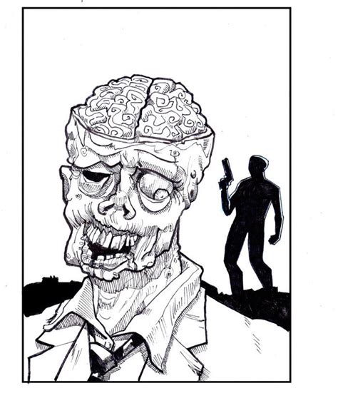 zombie destroy coloring pages