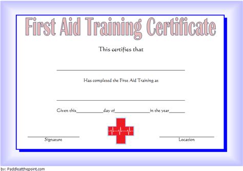 Free First Aid Certificate Printable Template Printable Templates