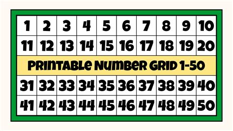 10 Best Printable Number Grid 1 50