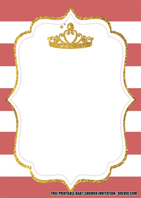 13 Free Pink And Gold Princess Crown Themed Invitation Templates