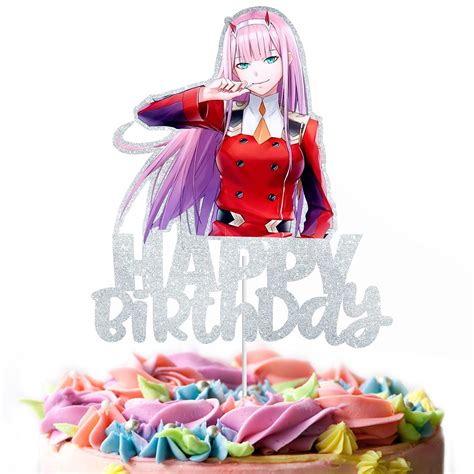Buy Zero Two Cake Topper Anime Theme Happy Birthday Party Acg Kids