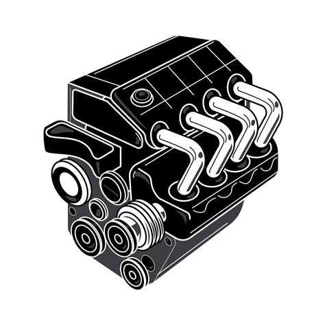 Car 4 Cylinder Engine Drawing 215045 Vector Art At Vecteezy