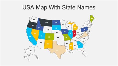 Editable Usa Map With State Names Just Free Slide