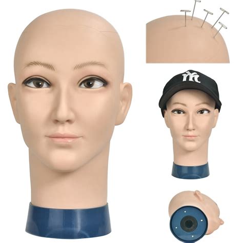 Bald Mannequin Head With Clamp Female Mannequin Head For Wig Making Hat