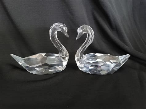 Swarovski Crystal Flirting Swans Figurine Etsy
