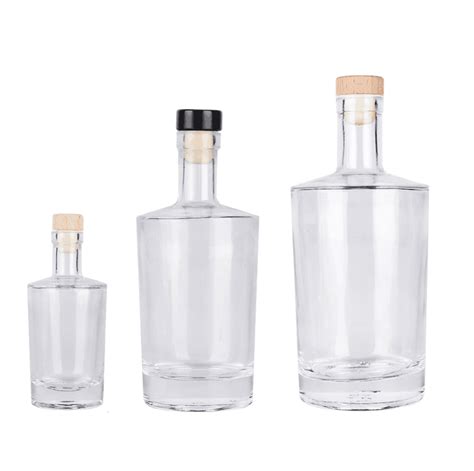 Galileo Style Vodka Glass Bottle With Cork Glass Bottle Manufacturer