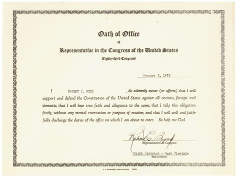 Oath Of Office Certificate