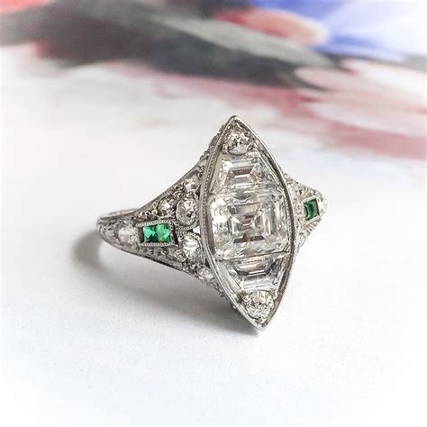 Https://tommynaija.com/wedding/1920s Wedding Ring Emerald Cut