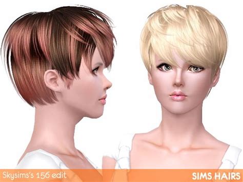 Pin By C Epps On Sims Sims Hair Short Hair Styles Hair Highlights