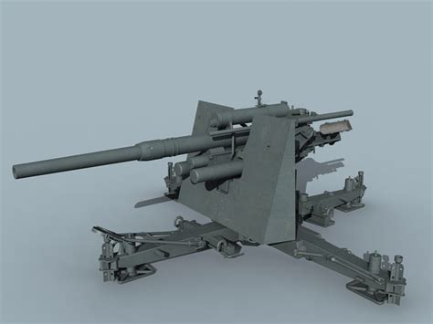 German Wwii 8 8cm 3d Max