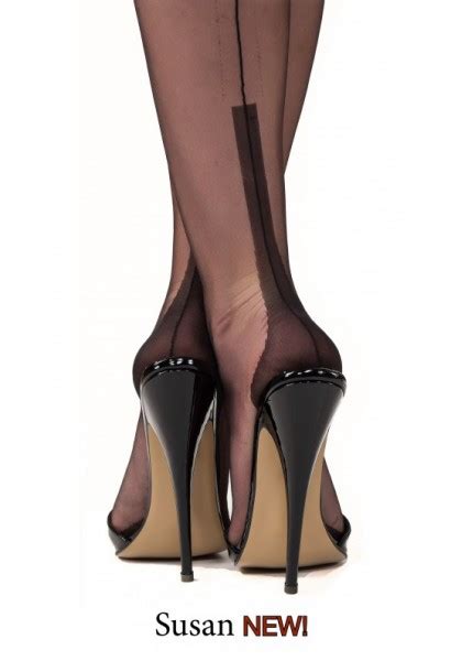 Gio Susan Heel Naht Nylons Schwarz Stocking Society Shop