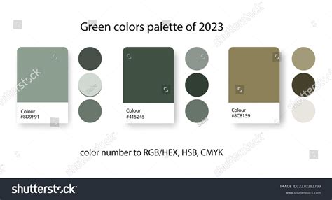 Green Colors Palette 2023 Trend Color Stock Vector Royalty Free