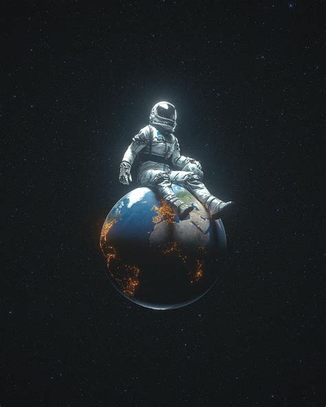 Astronaut On The Earth Planet Space Hd Phone Wallpaper Peakpx