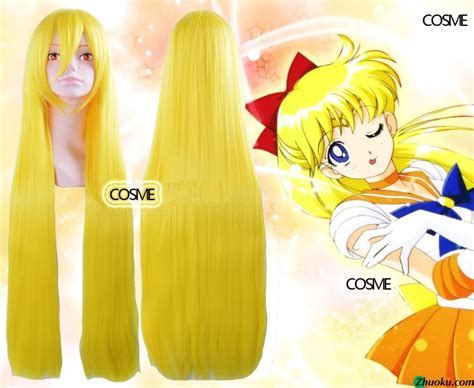New Arrival Sailor Moon Sailor Venus Heat Resistance Anime Wig Minako Aino Cheap Cosplay Costume