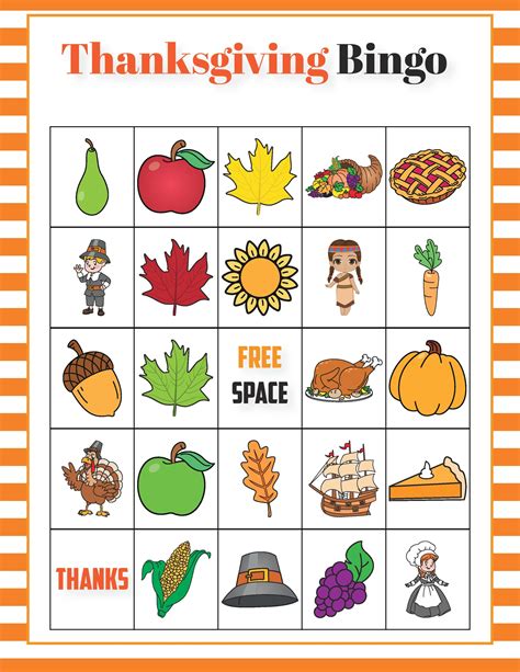 Free Printable Thanksgiving Bingo Cards For Large Groups