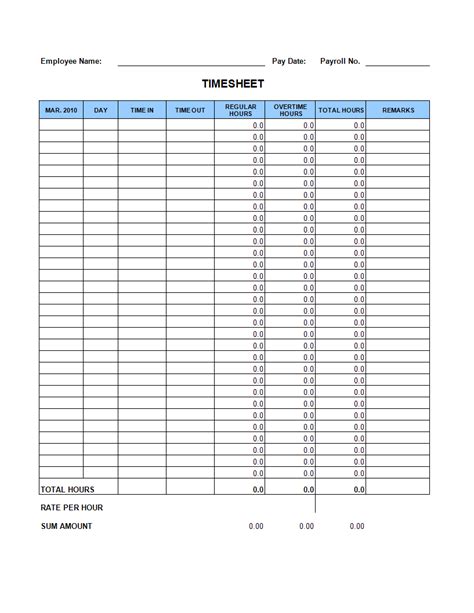Sample Timesheet For Employees The Document Template