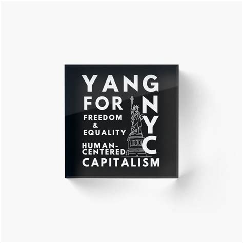 Yang For Nyc Mayor Yang Gang Merch Acrylic Block By Siejermiin