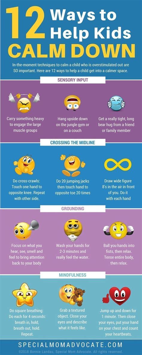 Child Development Infographic Infographic 12 Ways To Help Kids Calm