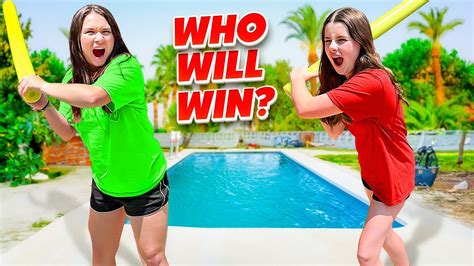 Older Vs Younger Sisters Extreme Pool Challenges Youtube