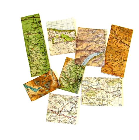 Map Scrapbook Map Cut Outs Map Travel Journal Travel Etsy