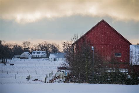 Wallpaper Landscape Snow Winter House Morning Barn Weather