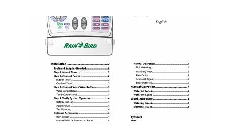 Rain Bird SST900I Use and Care Manual | Manualzz
