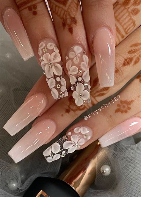 Most Beautiful Nail Designs To Inspire You Floral Embellishment