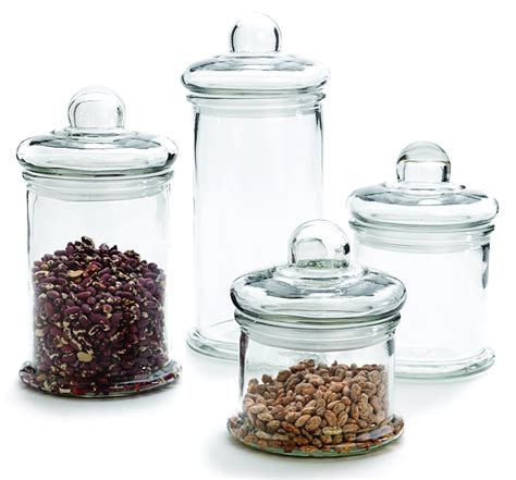 Anchor Hocking Glass Round Storage Container With Glass Lid 4 Piece Set