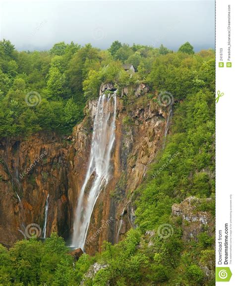 Beautiful Forest Waterfall Stock Image Image Of Well